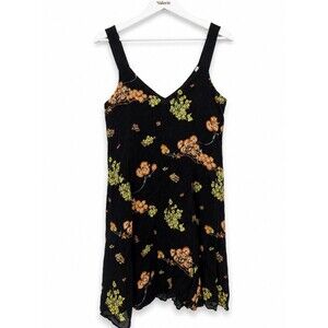 ALC Black Multicolor Floral Silk Mini Dress Sleeveless Size 6 Summer Boho